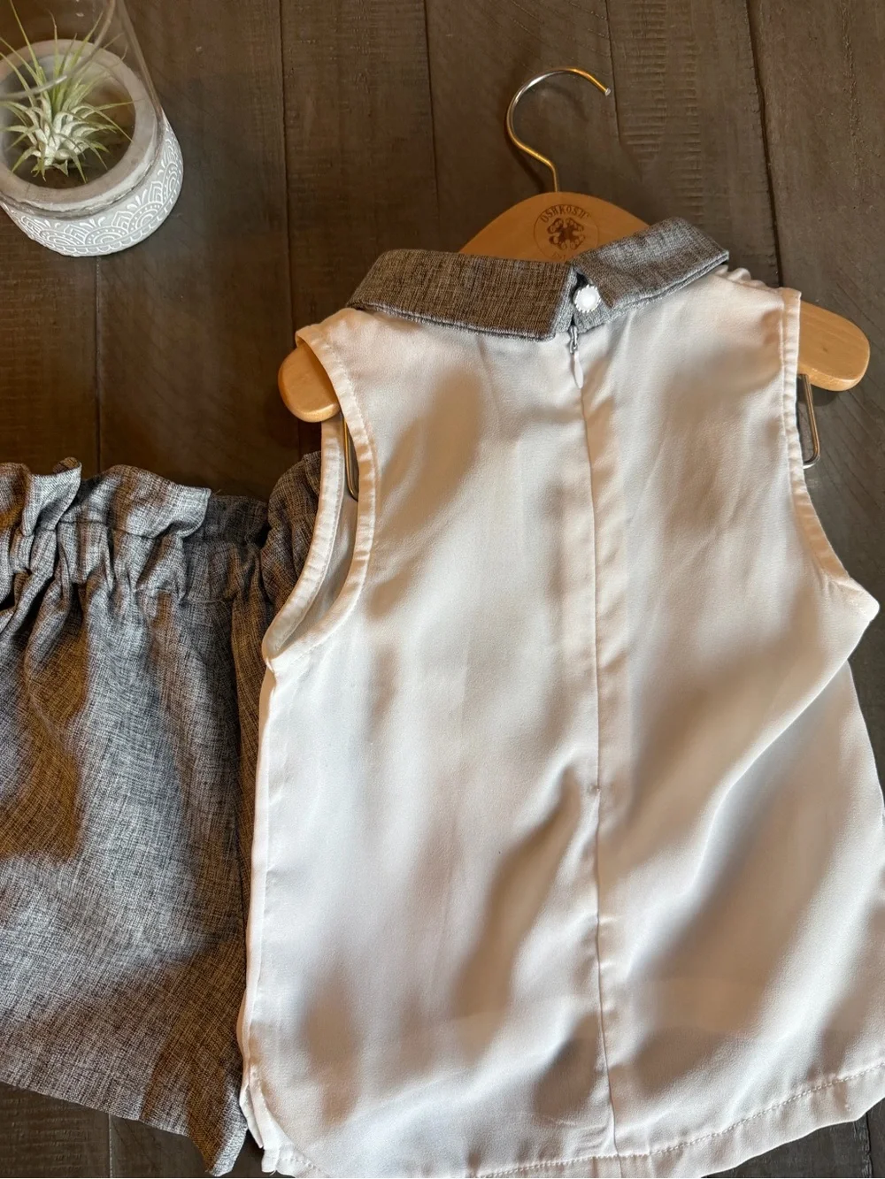 Girls Gray Grey Shorts Set